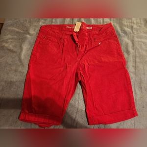 Faded Glory Red Bermuda Jean Shorts
